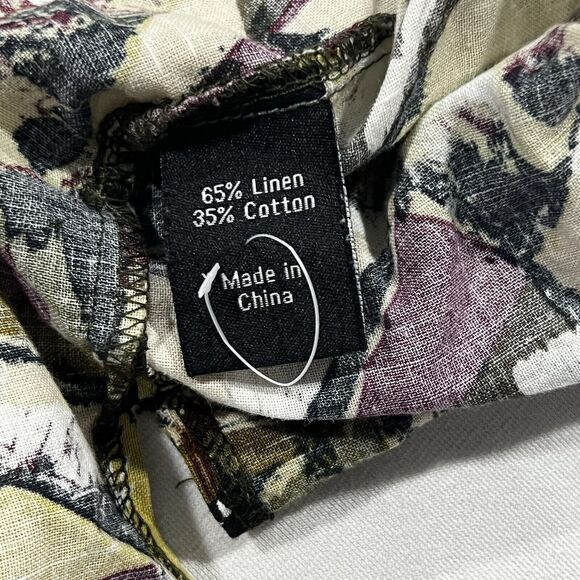 Stacy Adams‎ Shirt Mens Button Short Sleeve Linen Blend Abstract Print Sz 3X BIG - Picture 6 of 7